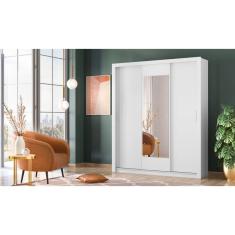 Guarda Roupa Casal 3 Portas Vero c/ Espelho 32270 Branco Demóbile - LBMSHOP