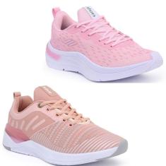 Tênis Feminino Confortável Fitness Esportivo Caminhada Kit 2