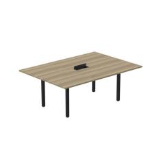 Mesa Reunião 200cm X140cm Mrcpb2014 Noce Naturalle/Preto