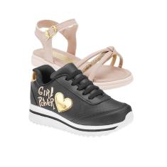 Tenis Feminino e Papete Infantil - KIT 2 PARES Tam 24 ao 34-Feminino