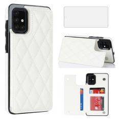 Asuwish Capa de telefone para Samsung Galaxy A71 5G capa carteira com protetor de tela de vidro temperado e suporte de cartão de crédito RFID de couro com compartimento para suporte, acessórios