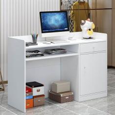 Mesa de recepção moderna, balcão de varejo para check-out com gavetas, pequena mesa de recepção de beleza, estação de trabalho de computador para salão de beleza, escritório, para loja de ro