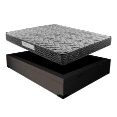 Cama Box Baú Casal Colchão Prime Gold D33 Paropas + Box Sintético 61x138x188 Preto