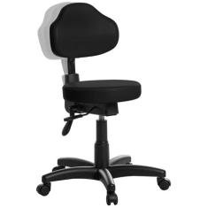 Cadeira Mocho Giratoria Plus Com Back Em Viena Azul Marinho - Goldflex