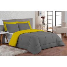Kit Edredom Ternura + Lençol King 6 Peças - Vanessa Enxovais, Amarelo/