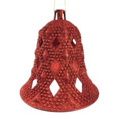 Sino Natalino Decorativo Vermelho Glitter Enfeite De Natal