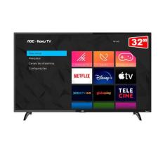 Smart TV AOC 32" LED HD 32S5195/78 ROKU, HDMI, USB, Conexão Wi-Fi