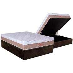 Cama Box Baú Casal: Colchão Anatômico Orthoflex Foggia Premier + Base 