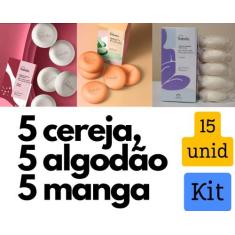 Kit 3 caixas de sabonete Cereja, Algodão e Manga rosa - Total 15 unida