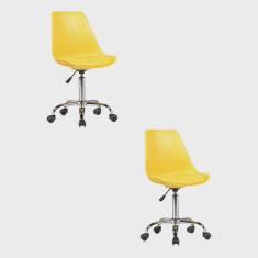 Kit 2 Cadeiras Escritório Secretária Decorativa Eames Chicago Fratini