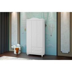 Guarda-Roupa Infantil 3 Portas 2 Gavetas  Lara  Branco