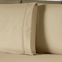 Jogo De Cama Lençol Casal Conforto Percal 300 Fios 3 Peças - Cáqui