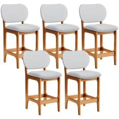 Kit 05 Banquetas Baixa Bar Cozinha E Sala De Jantar Fixa Betta L02 Imb