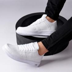 Tênis Estilo Retrô Sneaker Runway Sportwear Masculino, 42, Branco, Bra