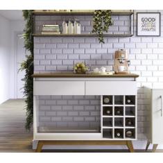 Aparador Bar com Adega 12 Nichos 2 Gavetas Classic Retrô - Imcal