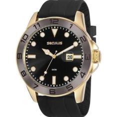 Relógio Masculino Seculus 20882Gpsvdu1, Silicone, Analógico, Preto, Gr