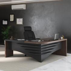 Escrivaninha Mesa Escritório Diretor em L em Tamburato - Artany