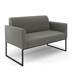 Sofá 2 Lugares Namoradeira Marisa Aço Industrial Preto Suede D03 - D'R