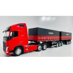 Conjunto Bitrem 3x3 Graneleiro Escala 1:32 - Diesel Miniaturas, Vermel