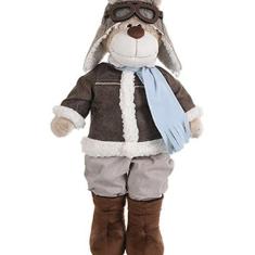 Urso De Pelúcia Bochecha Aviador Marrom