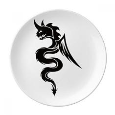 Dragon Animal Art Grain Contorno placa decorativa Porcelana Salver Prato de jantar