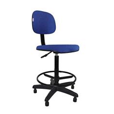 Cadeira Caixa Alta Secretária - Balcão - Portaria - Recepção Tecido Azul