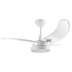 Ventilador de Teto 220V Led Búzios Max Tron Branco e transparente