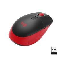 Mouse sem fio Logitech M190 com Design Ambidestro de Tamanho Padrão, Conexão USB e Pilha Inclusa, Vermelho - 910-005904