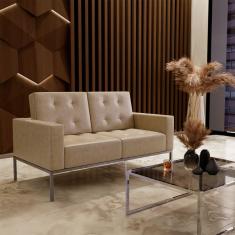 Sofá 2 Lugares Isis Revestimento Sintético Bege