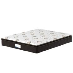 Colchão Casal Queen Molas Ensacadas Pillow Top Granville 158x198x28cm Probel Marrom-branco