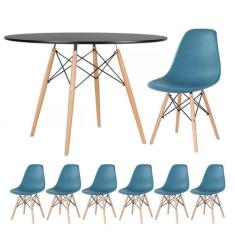 Kit - Mesa Redonda Eames 120 Cm + 6 Cadeiras Eiffel Dsw - Loft7