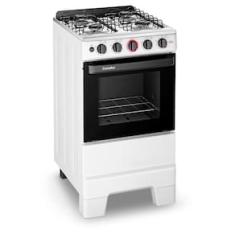 Fogão de Piso a Gás Esmaltec 4 Bocas Ideal Super Mesa Inox e Forno Limpa Fácil 50L - Branco