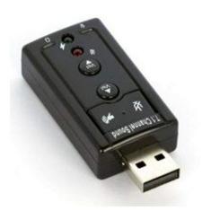 Placa De Som Adaptador 7.1 Usb Entrada P2 P/ Fone De Ouvido