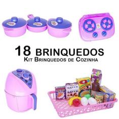 Kit Infantil Cozinha Air Fryer Fogão Panelinha Mercado 18pç - Altimar