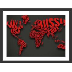 Quadro Decorativo Mapa Mundo Moderno Salas Quartos Decorações Com Mold