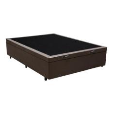 Base Box Bau Casal Premium Santo Box Sintético 47x138x188, Marrom