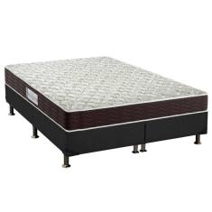 Cama Box Queen: Colchão Espuma D33 Probel Advanced + Base Crc Suede Black(158X198)