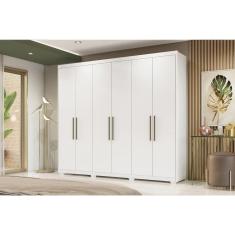 Guarda Roupa 6 Portas E 3 Gavetas C- Pés Sumatra Branco - Demóbile