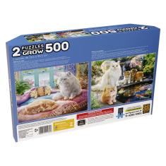 Quebra-cabeça 500 peças duplo gatos