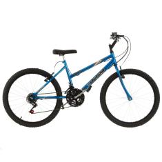 Bicicleta de Passeio Ultra Bikes Esporte Chrome Line Aro 24 Reforçada Freio V-Brake – 18 Marchas Blue Azul