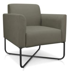 Poltrona Marisa Suede Marrom Rato Base X Industrial Preta - D' ROSSI