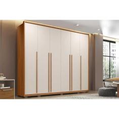 Guarda Roupa Casal 6 Portas e 6 Gavetas Milanus Freijo/Off White - Caemmun