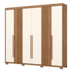 Guarda Roupa Casal Norton 6 Portas Nature Off White - Henn