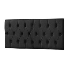 Cabeceira Painel Casal Estofada Paris Capitone 1,40m Suede Preto Incas