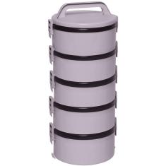 Conjunto 5 Marmitas Térmica Plástica Termopratos 1,5l Tekcor