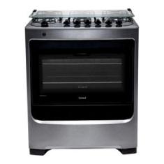 Fogão Consul 6 Bocas Cor Inox com Botões Removíveis e Vidro Interno Vedado - CFS6NAR Bivolt