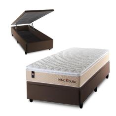 Conjunto Box Baú Alford Bege 96x203x73 c/ Molas Ensacadas