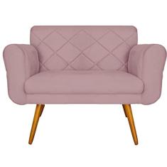 Namoradeira Decorativa Estofada Para Salão de Beleza Isabella Suede Rosê - LM DECOR