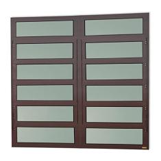 Janela de Alumínio Basculante 2 Seções 120x200cm Vidro Mini Boreal Elite Brimak Corten