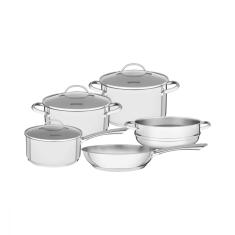 Jogo de Panelas Tramontina Una Inox Fundo Triplo 5 Peças